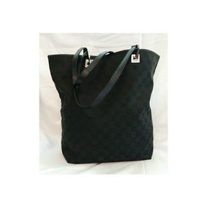 Gucci Monogram Black Bucket Bag
